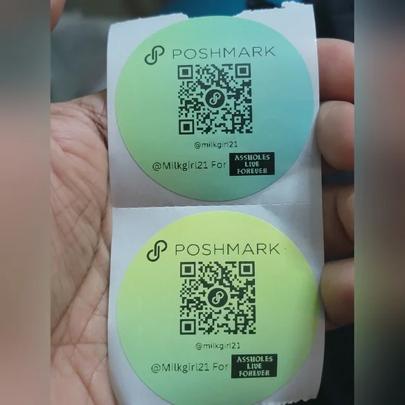 2in Poshmark QR Code Customized Stickers Ombre Green - Picture 4 of 4